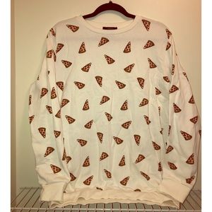 Forever21 Pizza Print Crewneck Sweater